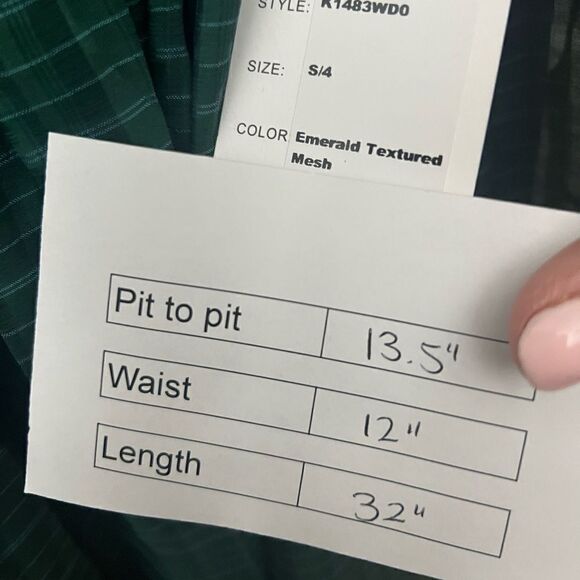 Unique Vintage Emerald Plaid Chiffon Belle Babydoll Dress - Picture 7 of 7